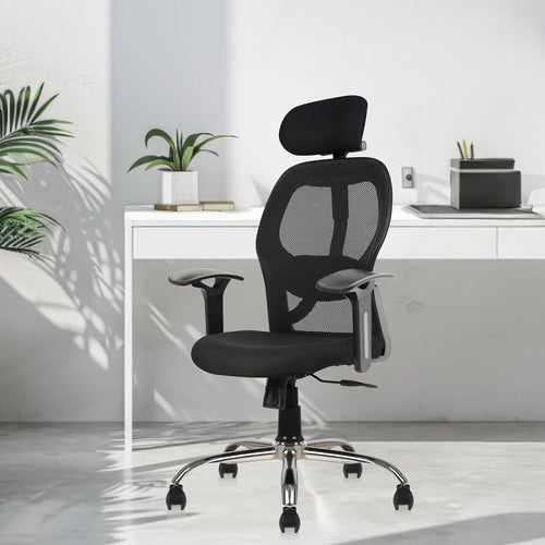 COZY CUB Ergonomic Office Chair with Back Support & Head Rest Mesh Office Adjustable Arm Chair (Black, DIY(Do-It-Yourself))