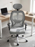 COZY CUB Ergonomic Office Chair with Back Support & Head Rest Mesh Office Adjustable Arm Chair (Grey, DIY(Do-It-Yourself))