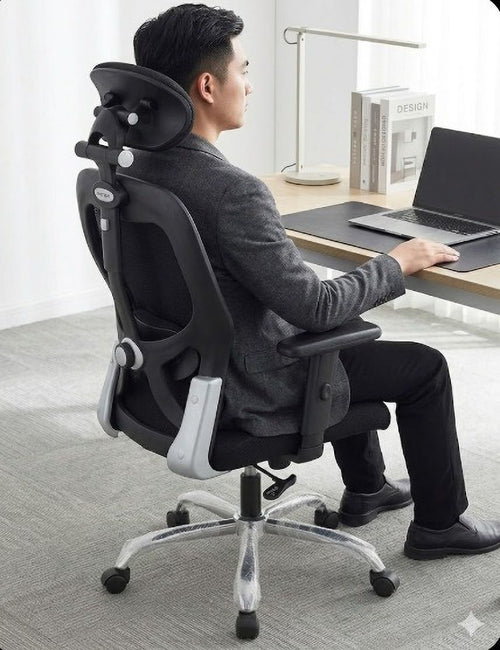 COZY CUB Ergonomic Office Chair with Back Support & Head Rest Mesh Office Adjustable Arm Chair (Black, DIY(Do-It-Yourself))
