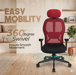 COZY CUB Mesh Office Adjustable Arm Chair (Red, DIY(Do-It-Yourself))