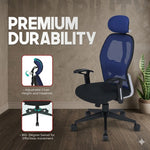 COZY CUB Mesh Office Adjustable Arm Chair (Blue, DIY(Do-It-Yourself))