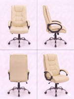 COZY CUB HIGH Back with Steel Base and 1 Year manufacturer Warranty on the Product Leatherette Office Executive Chair (Cream, Optional Installation Available)