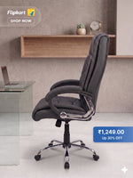 COZY CUB HIGH Back with Steel Base and 1 Year manufacturer Warranty on the Product Leatherette Office Executive Chair (Brown, Optional Installation Available)