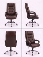 COZY CUB HIGH Back with Steel Base and 1 Year manufacturer Warranty on the Product Leatherette Office Executive Chair (Brown, Optional Installation Available)