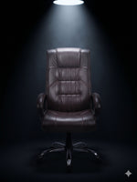 COZY CUB HIGH Back with Steel Base and 1 Year manufacturer Warranty on the Product Leatherette Office Executive Chair (Brown, Optional Installation Available)