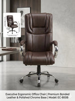 COZY CUB High Back Metal Body Boss Chair Leatherette Leatherette Office Executive Chair (Brown, DIY(Do-It-Yourself))
