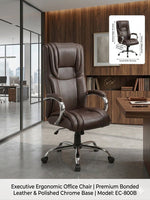 COZY CUB High Back Metal Body Boss Chair Leatherette Leatherette Office Executive Chair (Brown, DIY(Do-It-Yourself))