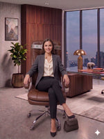 COZY CUB Office Designer Chair PP Chrome Arms High Back Leatherette Office Executive Chair (Brown, Optional Installation Available)