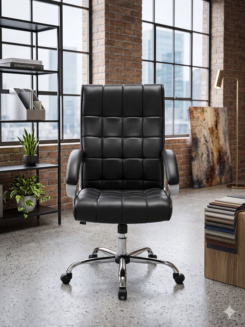 COZY CUB High Back Ergonomic Home & Office use Leatherette Office Executive Chair (Black, DIY(Do-It-Yourself))