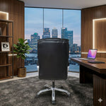 COZY CUB HIGH Back with Steel Base and 1 Year manufacturer Warranty on the Product Leatherette Office Executive Chair (Black, Optional Installation Available)