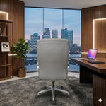 COZY CUB HIGH Back with Steel Base and 1 Year manufacturer Warranty on the Product Leatherette Office Executive Chair (Grey, Optional Installation Available)